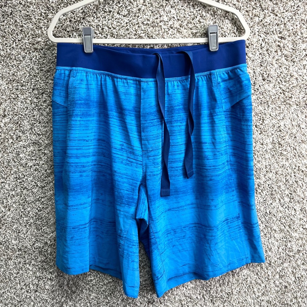 Lululemon Athletica Shorts Men's XL Core Blue Space Dye Drawstring Athletic